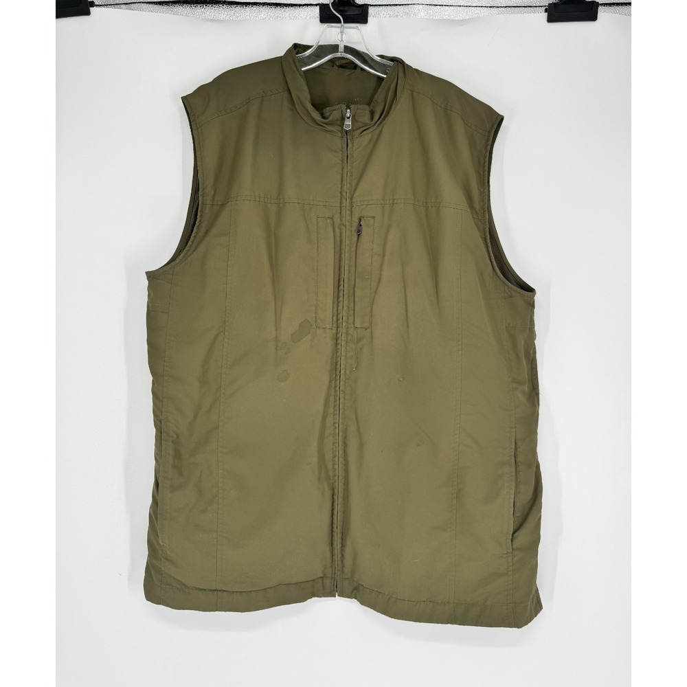 Scottevest RFID Travel Vest Mens 2XL Tall 2XLT Olive Utility Full Zip Up Pockets